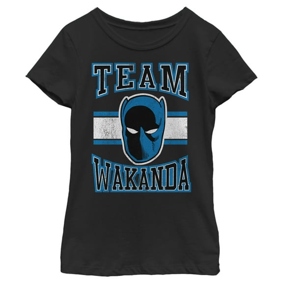 Girl's Marvel Black Panther Team Wakanda  Graphic Tee Black Small