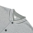 thumbnail image 4 of YDDIAN Men's All Wool Bomber Style Letterman Baseball Knit Rib Varsity Jacket Light Gray 2XL, 4 of 7