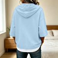 thumbnail image 7 of TZZQ 3/4 Sleeve Hoodie Sweatshirts for Women Drawstring Hood Oversized Pullover Sweatshirt Comfort Plain Long Sleeve Pullover Tops Plus Size Cute Basic Lightweight Hoodie Sweatshirts Light Blue Xl, 7 of 7