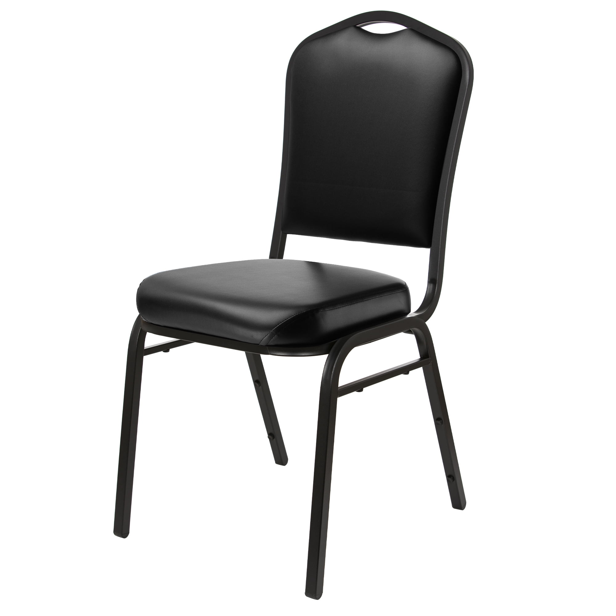 Hampden Furnishings Lila Collection Vinyl Banquet Chair, Black, Pack of 2