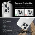 thumbnail image 4 of Dteck for iPhone 15 Pro Max Camera Lens Protector, Case-Friendly Strong Adsorption Metal Tempered Glass Rear Camera Protector, Silver, 4 of 4