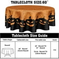 thumbnail image 2 of Halloween Tablecloth - Round 60 Inch Orange Polyester Fabric Pumpkin Spider Web Table Cover for Kitchen Dining Room Picnic Party Outdoor, 2 of 6