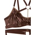 thumbnail image 2 of Sexy Pu Leather Strappy Underwire Garter Belt Lingerie Set, 2 of 5