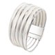 thumbnail image 1 of Pulsera rígida para mujer de cuero sintético PU, duradera, versátil, fácil de usar, multicapa. Blanco, 1 of 9