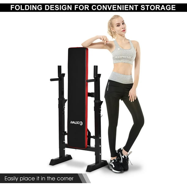 Costway adjustable folding weight lifting flat incline bench fitness workout hotsell