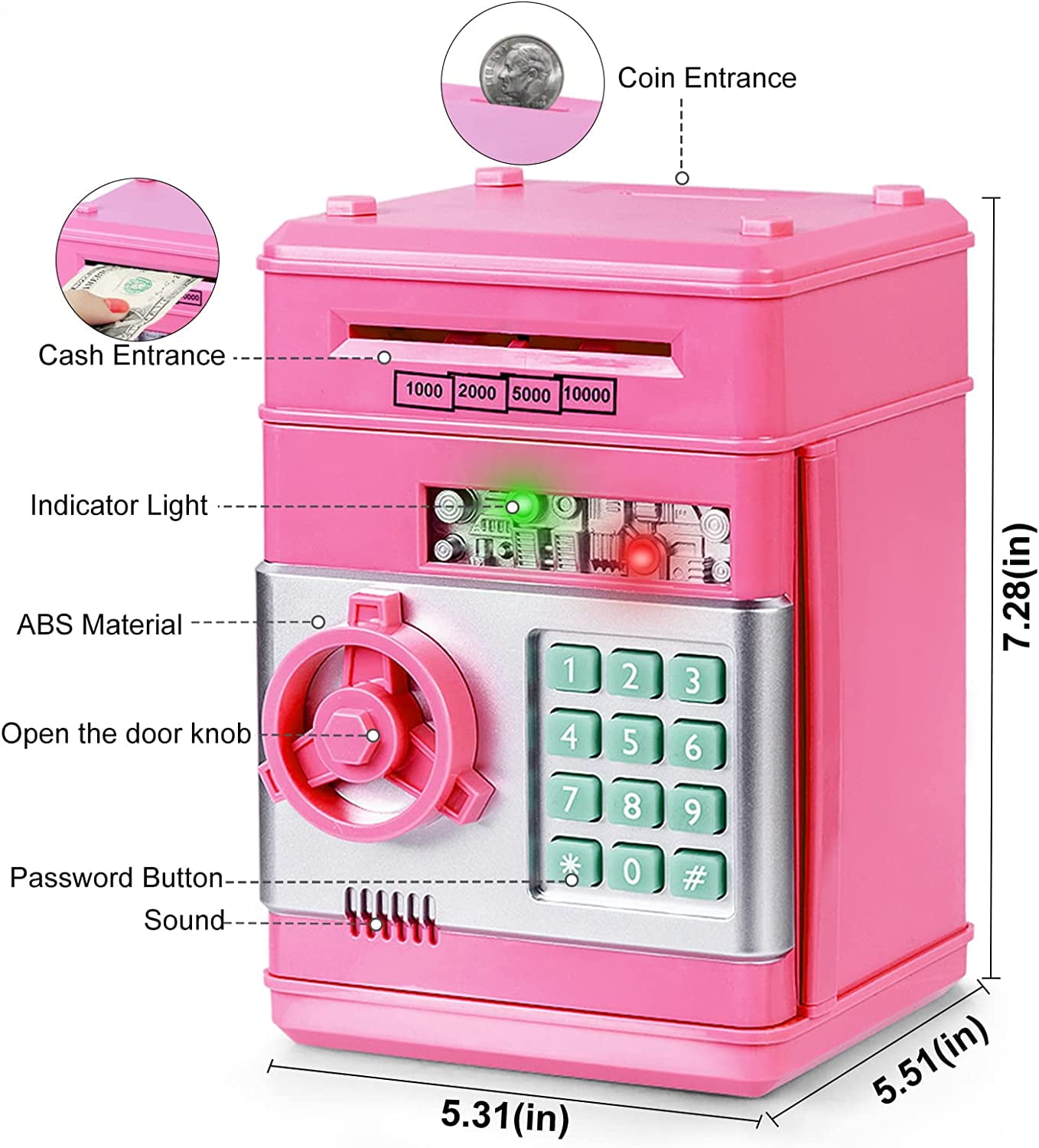 Refasy Kids Toys for Boys Girls Age 3-5,Electronic Piggy Banks for