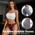 thumbnail image 4 of Thongs for Women - Red Line No Show Seamless Womens Thongs Underwear, Breathable G String Thongs for Women, Ladies Stretch Low Rise Thong Bikini Panties Briefs, 4 of 5