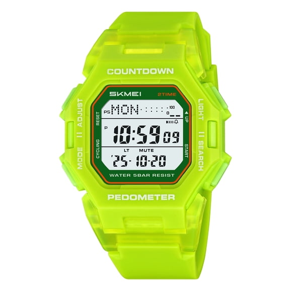 Shipiny Men's Outdoor Sports Digital Watch Waterproof Luminous Display Multifunctional Wristwatch for Hiking Camping Running Swimming Sports, Home Goods, Household Supplies, Green#2