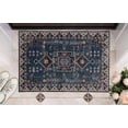 thumbnail image 4 of Larson 2' x 3' Washable Accent Rug, Teal and Ivory, 4 of 7