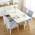 thumbnail image 3 of Artistic Floral Dining Chair Covers Set of 4 Colorful Botanical Print Washable Polyester Stretch Slipcovers Removable Seat Protector for Modern Home Decor, 3 of 7