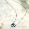 thumbnail image 4 of Gem Stone King 925 Sterling Silver London Blue Topaz Pendant Necklace for Women | 2.50 Cttw | Gemstone November Birthstone | Round 8MM | With 18 inch Chain, 4 of 4