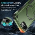 thumbnail image 5 of Dteck Magnetic for iPhone 16e Case with Screen Protector, Compatible with MagSafe, Heavy Duty Shockproof Rugged with Invisible Kickstand Protective Phone Cover for Apple iPhone 16e 6.1",Green, 5 of 8