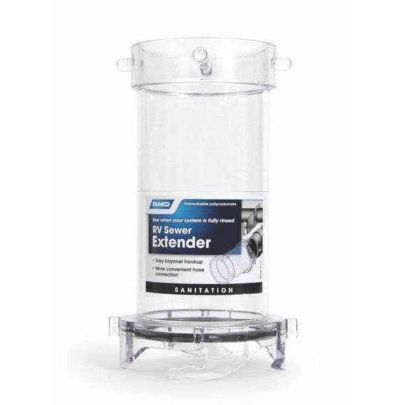 Camco Sewer Hose Connector 39582 For Connecting Sewer Hose to RV; 7 Inch Straight Hose Adapter; Clear Polycarbonate