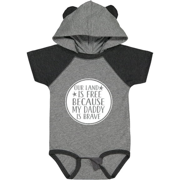 Inktastic Military Daddy is Brave Land is Free Boys or Girls Baby Bodysuit