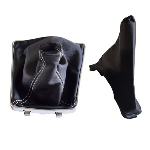 Thinsony Black Adjustment Gear Knob Shifter Gaiter Boot Collar For Comfort And Control Dustproof White line 1Set