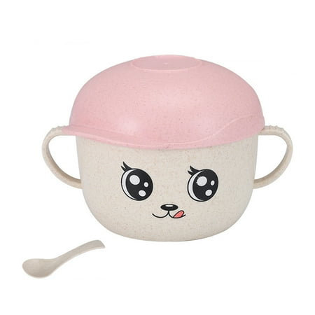 

2Pcs/Set 450ML Feeding Bowl Smart Phone Holder Design Anti-fall Food Grade Material Baby Wheat Straw Bowl BPA Free | Microwave Safe | Ice Cream & Topping Yogurt & Berries Pink 2 pinshui