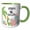 Green/White, variant on 3drose, Cute Party Dinosaurs Happy 1st Birthday, 15oz Mug