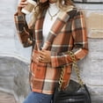 thumbnail image 5 of Womens Plaid Wool Blend Business Jacket Notched Lapel Blazer Dressy Casual Lightweight Pea Coat Button Up Jackets Office Wear, 5 of 7