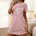 thumbnail image 2 of fheaev Chemises de Nuit pour Femmes Grande Taille Imprimé Saint-Valentin Chemise de Nuit Manches Courtes Col Rond Robes de Maison Courtes Imprimé Floral, 2 of 5
