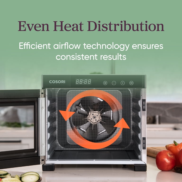 COSORI Electric Food Dehydrator, 600W, 6 Steel Trays, Bonus