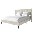 thumbnail image 3 of Castle Place Elegance Wingback Twin Platform Bed, Beige, 3 of 11