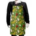 thumbnail image 1 of Fruits Kids Apron, Avocado Apples Banana Grapes Lime Healthy Peach Orange Theme Pattern, Boys Girls Apron Bib with Adjustable Ties for Cooking Baking Painting, Green Multicolor, by Ambesonne, 1 of 2