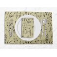 thumbnail image 1 of S4Sassy Beige Blueberry Leaves Washable Printed Dining Reversible Tablemats With Napkins Set, 1 of 3