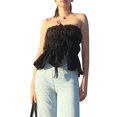thumbnail image 1 of Gupgi Women Ruched Tube Tops Summer Fashion Sleeveless Off Shoulder Solid Color Tie Up Vest, 1 of 8