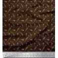 thumbnail image 1 of Soimoi Brown Viscose Chiffon Fabric Floral & Leaves Decor Fabric Printed Yard 42 Inch Wide, 1 of 3