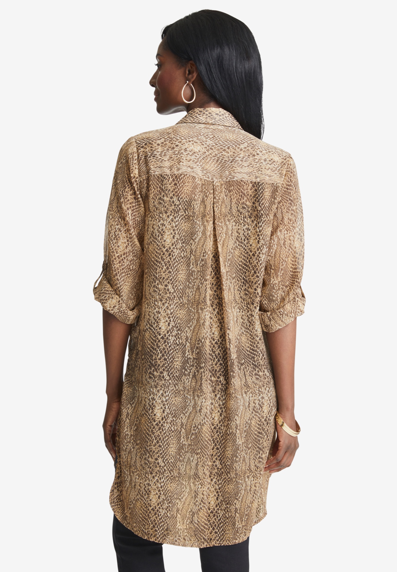 plus size sheer button down blouse