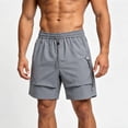 thumbnail image 5 of Besolor Mens Workout Shorts Wide Leg Elastic Waisted Drawstring Lightweight Casual Outdoor Running Short Pants(X-Large,Gray), 5 of 5