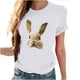 thumbnail image 3 of Tops de Cuello Alto para las Mujeres Amante Impreso Camiseta Cuello Redondo Manga Corta, Poliéster Spandex, 3 of 7