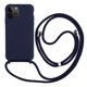 thumbnail image 3 of Funda de teléfono de silicona con correa cruzada y cordón para iPhone 16, 15, 14, 13, 12 Mini, 11 Pro Max Plus, carcasa trasera de TPU suave de color caramelo, 3 of 5