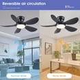 thumbnail image 4 of PHORUS 36'' Smart Ceiling Fan with Lights, Modern Flush Mount Low Profile Ceiling Fan, APP & Remote Control, Dimmable 3CCT LED, Quiet 6-Speed Fan for Bedroom,Black, 4 of 7