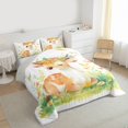 thumbnail image 3 of Castle Fairy Kawaii Animal Deer Bedding Comforter Set 2pcs for Kids Boys Girls,Spring Garden Flowers Butterflies Twin Comforter Sets Microfiber,Cartoon Jungle Wildlife Breathable Bedding Set, 3 of 8