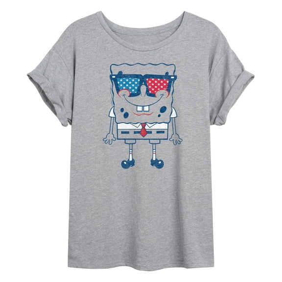 SpongeBob SquarePants - Flag Fill Sunglasses - Women's Oversized T-Shirt