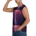 thumbnail image 3 of Goofa Thunderstorm Violet Purple Printed Men's Sleeveless T-Shirt - Athletic Gym Workout Tank Top for Men - Moisture-Wicking, UPF 30+ Quick-Dry Muscle Tee-Small, 3 of 8