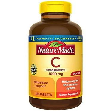 Nature Made Extra Strength Vitamin C 1000 mg, Dietary Supplement for Immune Support, 300 Tablets, 300 Day Supply