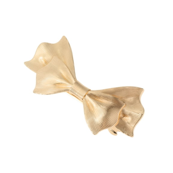 Unique Bargains 1 Pc Elegant Bow Hair Clips for Home Gold Tone