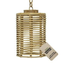 Amara Handmade Rattan Hanging Lampshade, Sustainable Oval Ceiling Light Fixture