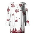 thumbnail image 6 of Weiqiqre Womens Tops Loose Fit Crewneck Vintage Floral T Shirts Clothing Christmas Tops, 6 of 6