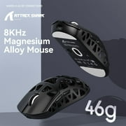 ATTACK SHARK R3 Wireless 8K MouseMagnesium Alloy Mouse, 46g SUPERLIGHT Mouse, PixArt PAW3395 Gaming Sensor, BT/2.4G/Wired Gaming Mouse, Adjustable DPI 26000, Office Mice for Win11/Xbox/PS/Mac -Black