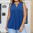 thumbnail image 4 of Diufon Womens Tank Tops Plus Size V Neck Sleeveless Summer Shirts Dressy Casual Blouses Loose Pleated Tees, 4 of 8