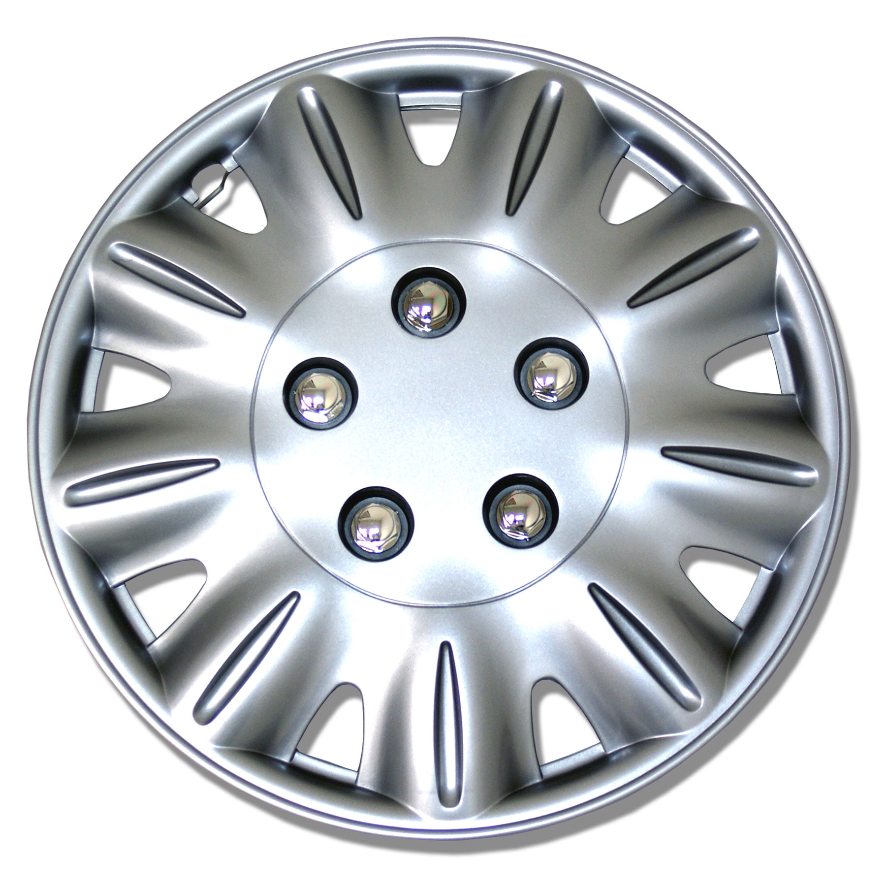 TuningPros WSC-029S15 Hubcaps Wheel Skin Cover 15-Inches Silver Set of 4