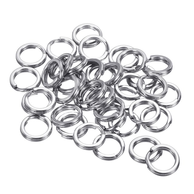 Anillos de separación para pesca Uxcell, paquete de anillo plano doble para agua salada y dulce 1.8mm x 14mm