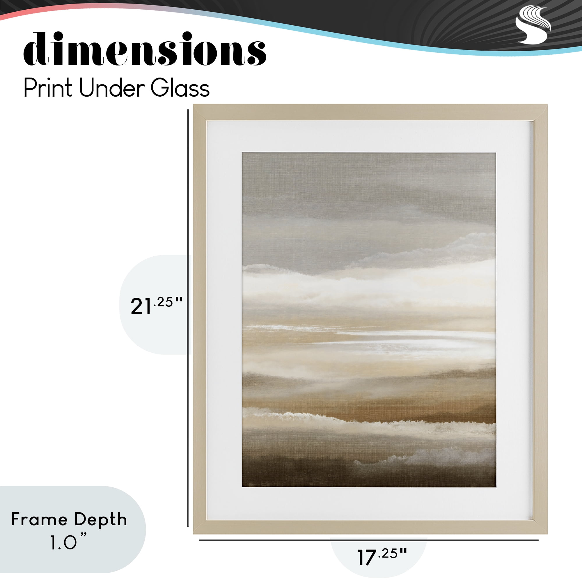 Stupell Industries The Horizon Serene Cloud Layers Birch Framed Print Under Glass, design by Ink Drop Loft