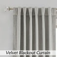 thumbnail image 3 of Uptown Home Gray Velvet Blackout Window Curtain Panels for Bedroom/Living Room/Office Velour Geometric Embossed Trellis Drapes, Back Tab/Rod Pocket, 52"x95"x2, 3 of 6