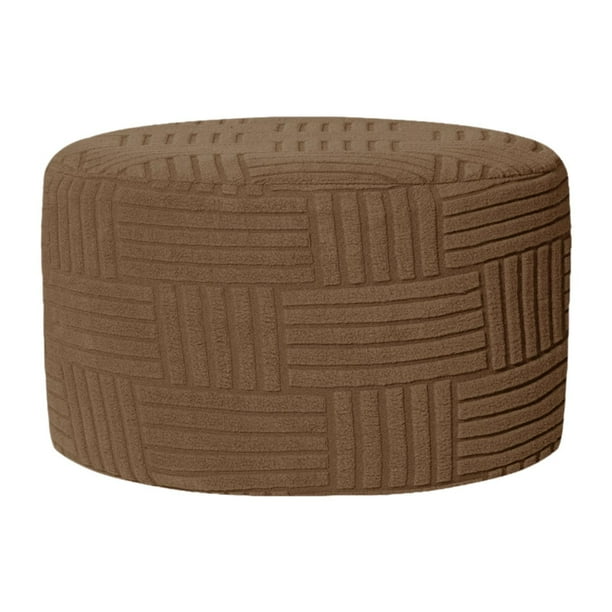 Funda redonda para otomana, funda protectora gruesa para muebles, ideal para guardar muebles. Café