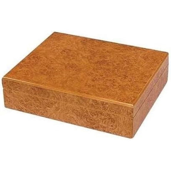 Humidor Supreme Travel Humidor Riviera, 15-20 Cigar Capacity, Maple Burl Finish