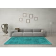 thumbnail image 3 of Ahgly Company Machine Washable Indoor Square Oriental Turquoise Blue Industrial Area Rugs, 6' Square, 3 of 4
